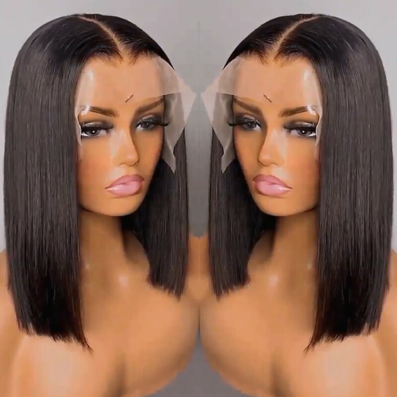 Brazilian Closure Frontal Lace Wig 10A Human Hair Wig Bob