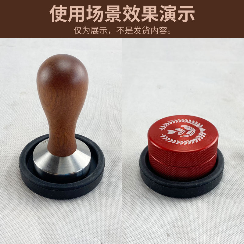 51mm Solid Stainless Steel Press Powder Silicone Mat Cankun Coffee Machine Accessories with Solid Wood Pressure Powder Fabric