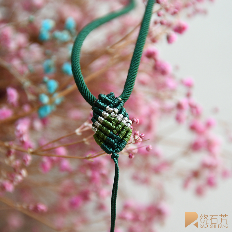 New original pendant cord ink green hand weaving soft and adjustable and Tian Yuhon wax temperament rope