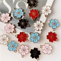 Alloy Flower DIY Handmade Jewelry Accessories Pendant Oil Drop Flower Tag Bracelet Necklace Making Materials