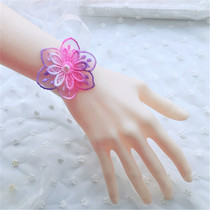 Dream Color Lace Wrist Flower Bridal Wedding Dress Accessories Bridesmaid Ensemble Meritocracy Dance Performance Wrist Arm Ornaments