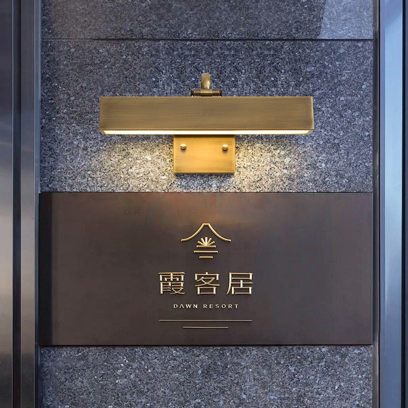 Outdoor Waterproof All-Copper Wall Lamp, Shop Entrance Sign Lamp, Wall Picture Lamp, Entrance Door Lamp, Long Strip Mirror Lamp