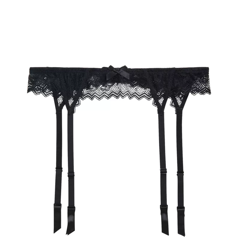 Gối những thứ nhỏ bé ~ Pháp đen hoang dã gợi cảm phối cảnh lưới cám dỗ garter clip garter N06 đồ lót ren