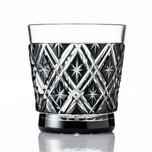 日本代購直送薩摩黑切子冷酒杯二重矢來玻璃杯水晶玻璃限定品