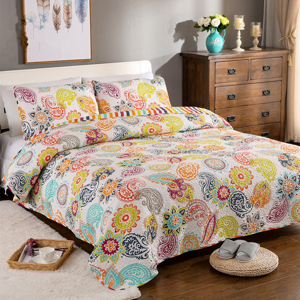 Chính hãng cotton in ấn rửa quilting bởi giường bìa ba bộ giường bông đơn giản trải giường cotton điều hòa không khí là