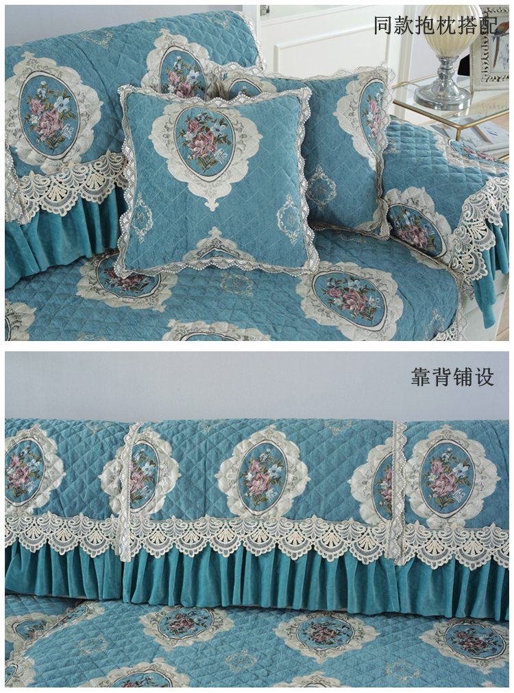 Chenille sofa bốn mùa phổ vải châu Âu chống trượt veneer sofa đỏ đệm khăn che bìa đầy đủ tùy chỉnh - Ghế đệm / đệm Sofa nệm lót ghế ngồi văn phòng
