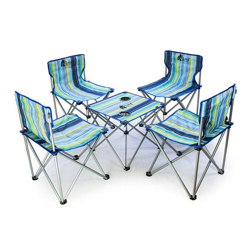 Folding table and chairs Outdoor portable combination suit Leisure camping chairs Self-driving tours on-board beach chairs