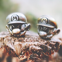 Pure copper Super Mary Mario knife pendant DIY umbrella rope chain key pendant cartoon necklace pendant