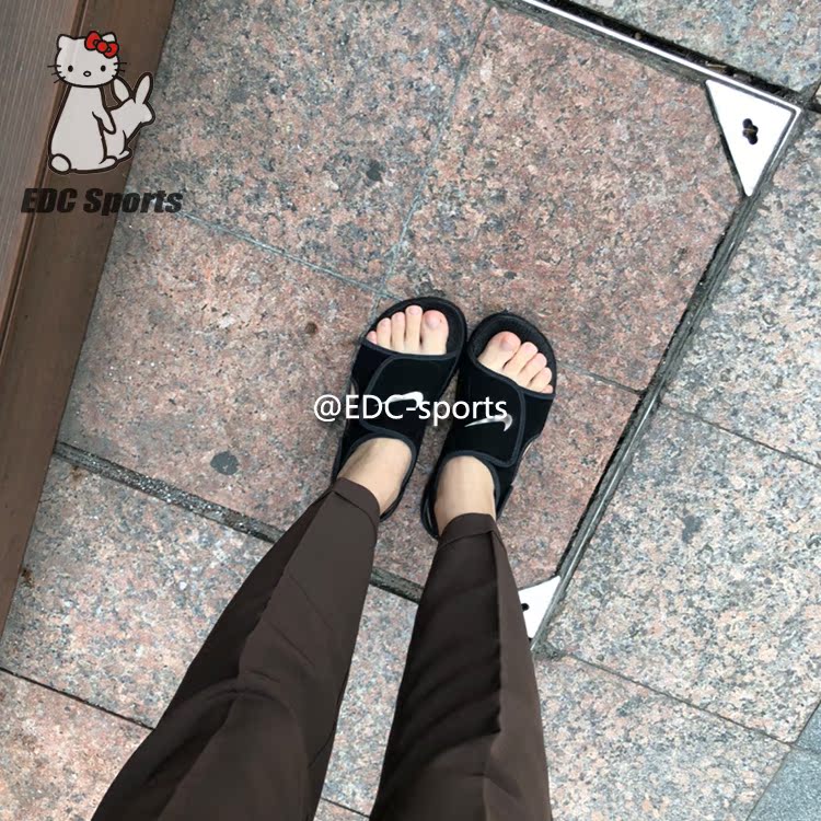 [Thể thao EDC] NIKE SUNRAY QUẢNG CÁO 4 Dép đi biển màu đen và trắng của Nike 386518-011 - Giày thể thao / sandles dép quai hậu 