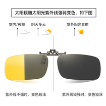 Color-changing clip-on sunglasses for men and women myopia glasses clip-on sunglasses trendy driving night vision day and night flip up