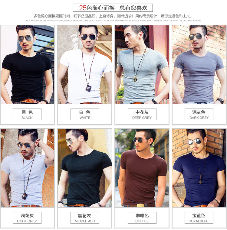 叶 春夏 Áo sơ mi trắng cổ tròn mới tay ngắn màu trắng nam 丅 áo tommy