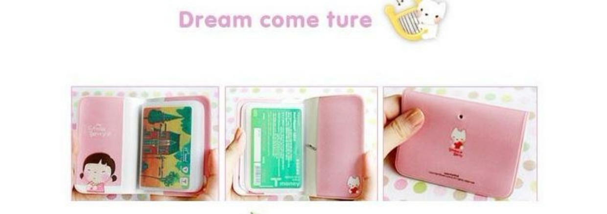Phiên bản tiếng Hàn của cookie cô gái dễ thương thẻ cô gái chủ thẻ 12 thẻ vị trí thẻ ngân hàng thẻ gói thẻ trang sức nhỏ ví cầm tay nữ hàng hiệu