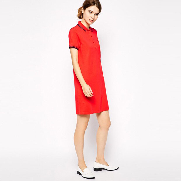 Mùa hè FP lúa mì spike polo váy tay áo ngắn thon gọn trạm châu Âu Một từ ve áo gió đại học Paul váy nữ - Sản phẩm HOT váy đầm dự tiệc