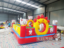 Spot hot sale 12 square meters Pleasant Goat Childrens Paradise Trampoline Inflatable Toy Slide Amusement Equipment