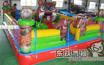 Bald powerful slide inflatable castle Trampoline childrens park Air model inflatable toy slide large equipment