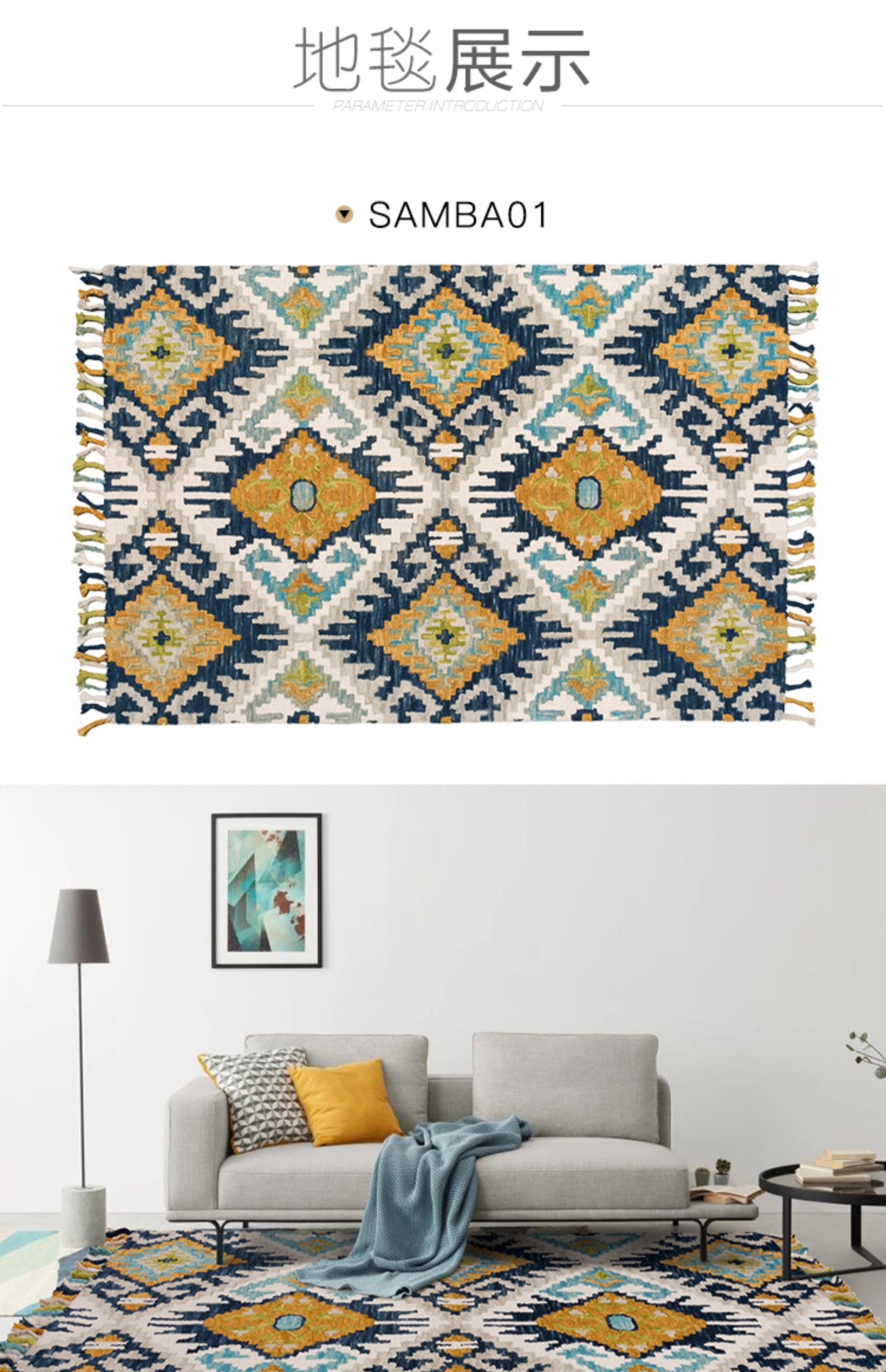 Ấn Độ nhập khẩu thảm Kilim hình học Mỹ thảm dệt tay thảm len tinh khiết phòng khách phòng ngủ - Thảm thảm lông trải sàn