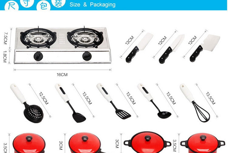 Trẻ em chơi đồ chơi trong nhà Bộ đồ ăn dễ thương Dụng cụ nhà bếp Đồ chơi nhà bếp 13 miếng đồ chơi nấu ăn em bé búp bê