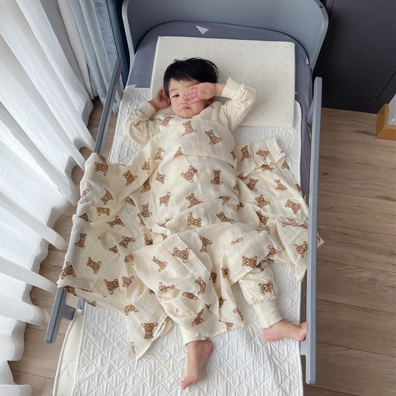 Baby Summer thin towel muslin bamboo cotton double layer gauze cover blanket A class baby swaddle newborn bag is covered with bath towels-Taobao