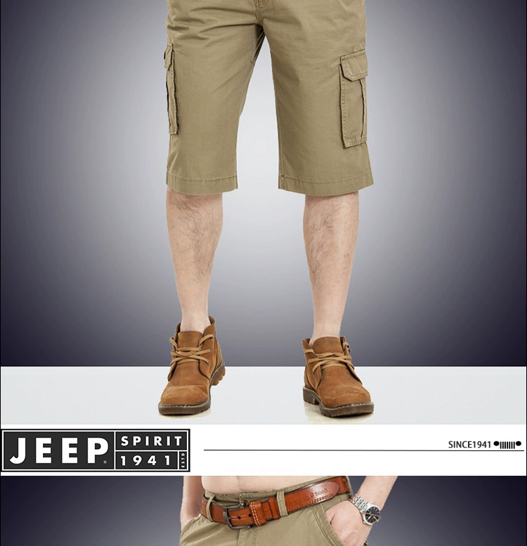 Mùa hè mỏng phần JEEP quần short giản dị cắt quần Jeep lỏng kích thước lớn nhiều túi cotton dụng cụ quần short bãi biển