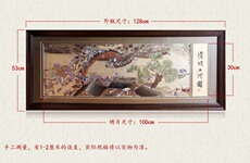 Вышивка Гуандун 清明上河图粤绣广绣国画纯手工刺绣公司礼品定制传统装饰品工艺品