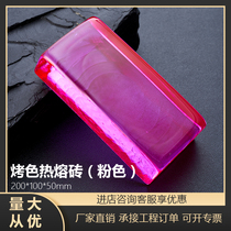 Glass brick colored hot melt bubble frosted solid entrance wall custom crystal brick