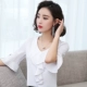 Áo sơ mi voan nữ tay ngắn 2020 Hoa sen cổ tích khí chất cổ chữ V tay áo nửa tay áo che bụng - Áo sơ mi chiffon ren