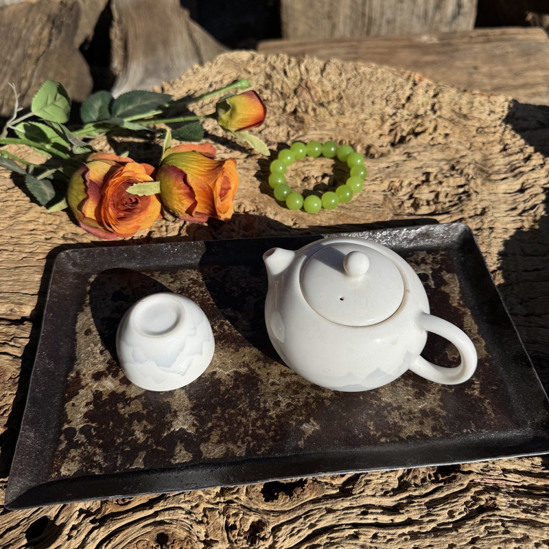 Wabi-Sabi Style Old Iron Sheet Metal Handmade Iron Art Dry Tea Tray Fruit Tray Serving Tray Tea Tray