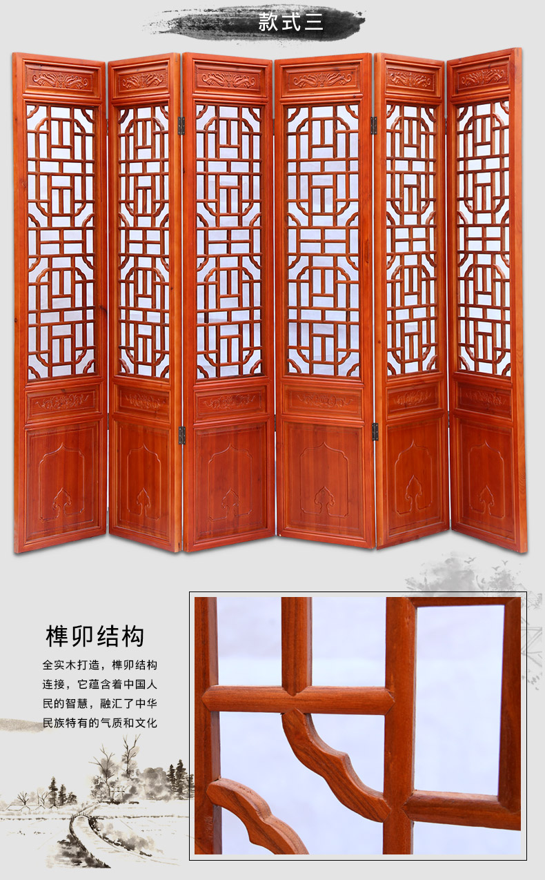 Dongyang khắc gỗ rắn khắc Trung Quốc cổ retro gấp nhà hàng phòng khách khách sạn hiên chia màn hình lưới - Màn hình / Cửa sổ mẫu vách ngăn phòng khách và bếp bằng gỗ