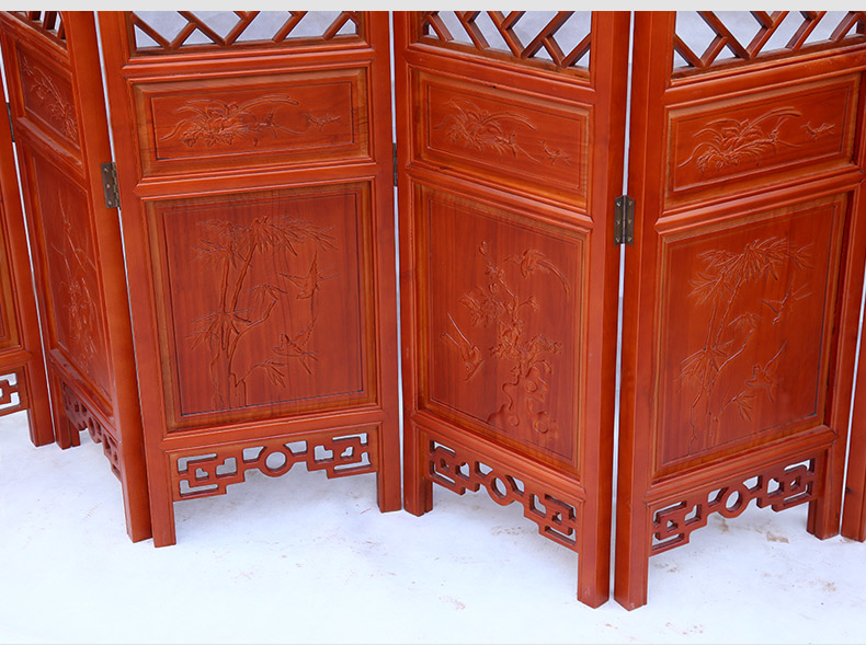 Dongyang khắc gỗ rắn khắc Trung Quốc cổ retro gấp nhà hàng phòng khách khách sạn hiên chia màn hình lưới - Màn hình / Cửa sổ mẫu vách ngăn phòng khách và bếp bằng gỗ
