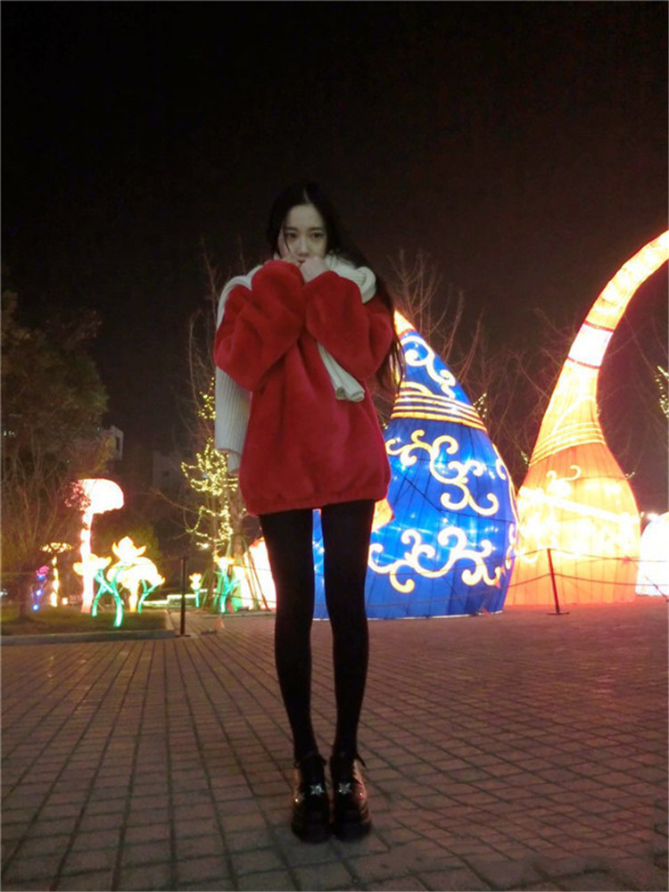 Mùa thu đông mới 2018 áo len dài áo len nữ lông thỏ sang trọng áo khoác giả lông lông áo thun - Áo len áo khoác đôi nam nữ