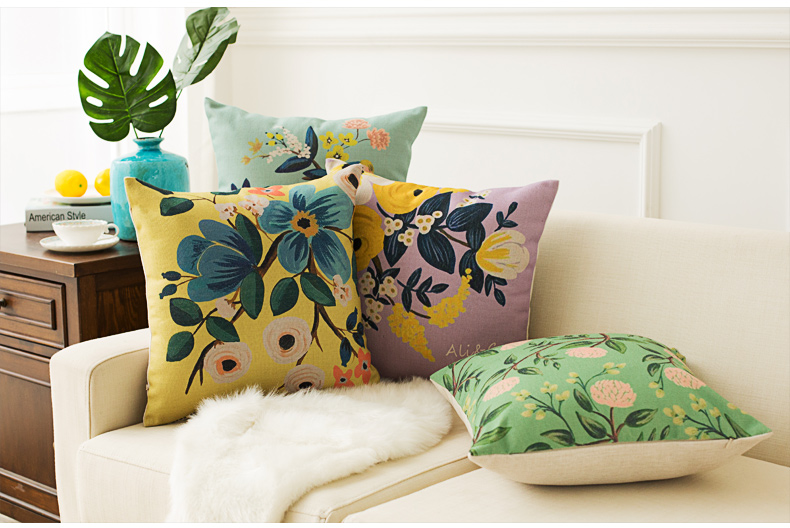 Gối vải tươi nhỏ gối sofa với lõi đệm văn phòng đơn giản hiện đại trở lại giường cotton và vỏ gối bằng vải lanh - Trở lại đệm / Bolsters Gối hình thú cho bé