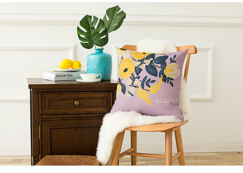 Gối vải tươi nhỏ gối sofa với lõi đệm văn phòng đơn giản hiện đại trở lại giường cotton và vỏ gối bằng vải lanh - Trở lại đệm / Bolsters Gối hình thú cho bé