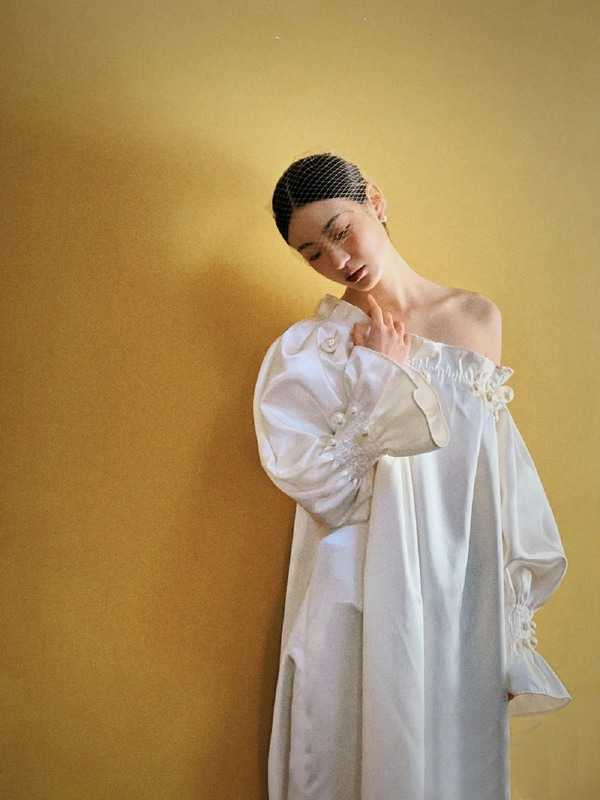 New Maternity Wedding Dress, High-Waisted Korean Style Off-Shoulder Gown, Plus Size, Petite, Lightweight Tulle, for Adult Ceremonies