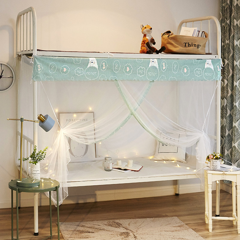 Student dormitory in one-way mosquito bed in one-door bedroom with dust-proof rooms old style of bed
