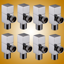 Five-star hotel bathroom accessories hot and cold universal copper thickened angle valve square angle valve 8 sets