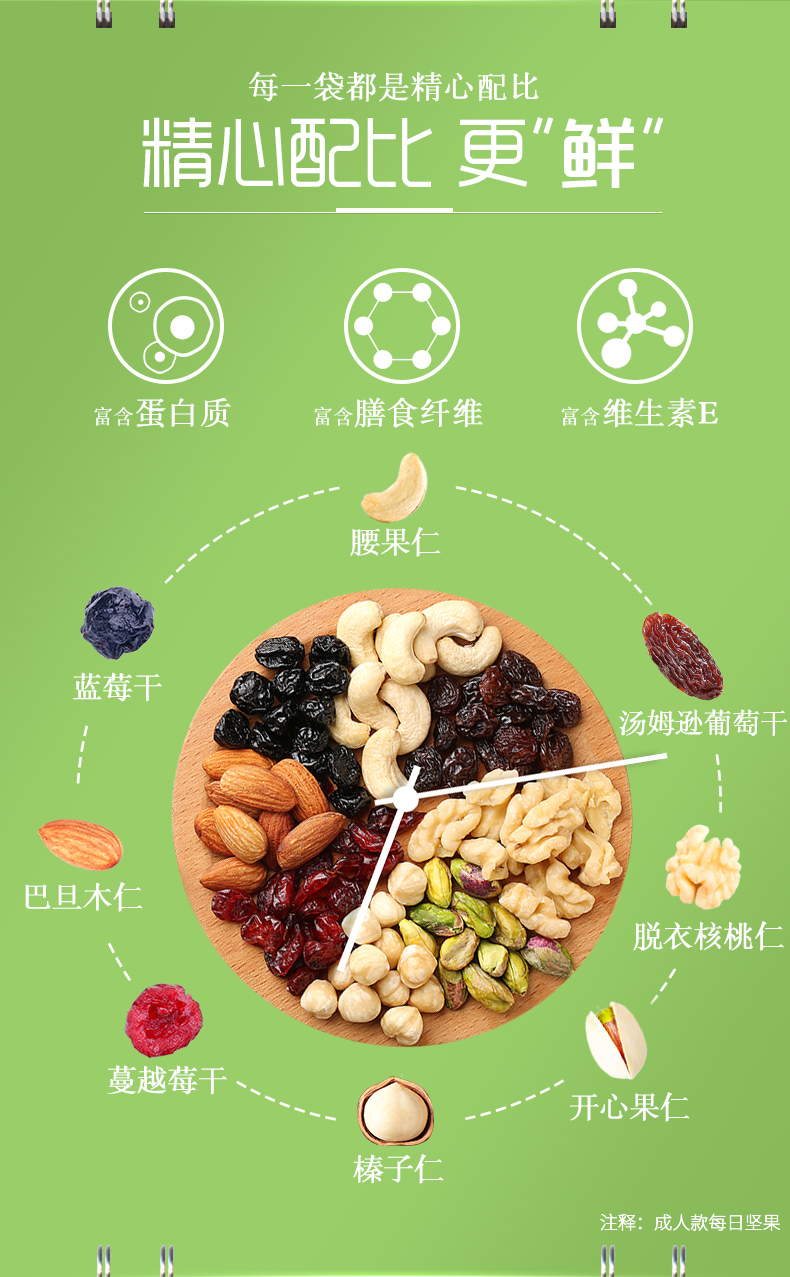 百草味 全进口 高端款混合坚果仁 25g*30袋 礼盒装 图2