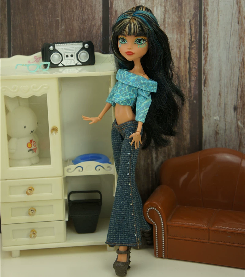 Манстер хай школьная кукла одежда, кэжуал одежда Monster High Monster Gausu вторая волна
