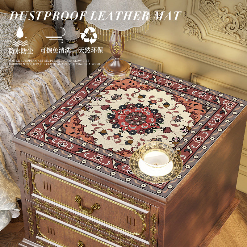 European-style bedside table cover cloth dust-proof cover bedside table tablecloth tablecloth waterproof bedroom wine cabinet small square a few corners