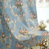European living room 2019 New embroidery finished curtain embroidered window screen chenille chenille suede window curtain bedroom blackout