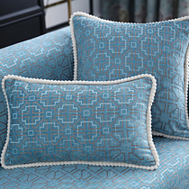 European sofa pillow cushion living room large cushion pillow case 45x45 square removable and washable simple small grid