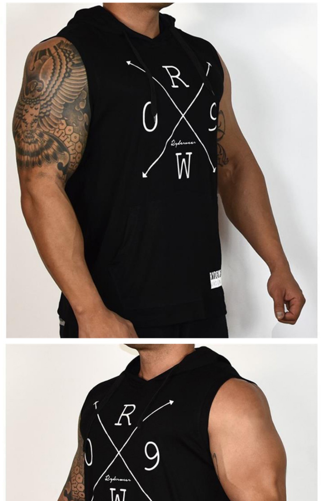 Thể dục thể thao cơ bắp vest nam tập luyện phù hợp với chạy vest thở wicking cotton mỏng áo len trùm đầu áo không tay - Lót áo 3 lỗ nam rộng nách