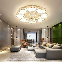 Master bedroom lamp ceiling lamp atmospheric simple modern led living room lamp creative heart-shaped warm romantic crystal lamp