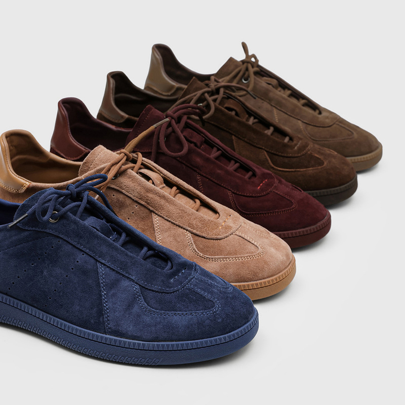 [Designer Style] Sheepskin Vintage German Training Shoes for Men, Multi-Color Suede Low-Top Lace-Up Flat Casual Commuting Sneakers