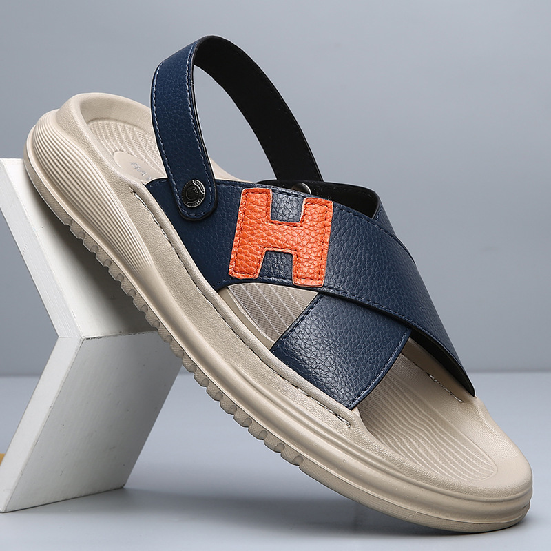 [Designer Style] Men's High-End Summer Sandals Lightweight Non-Slip Beach Shoes Trendy Fashion Two-Way Slippers