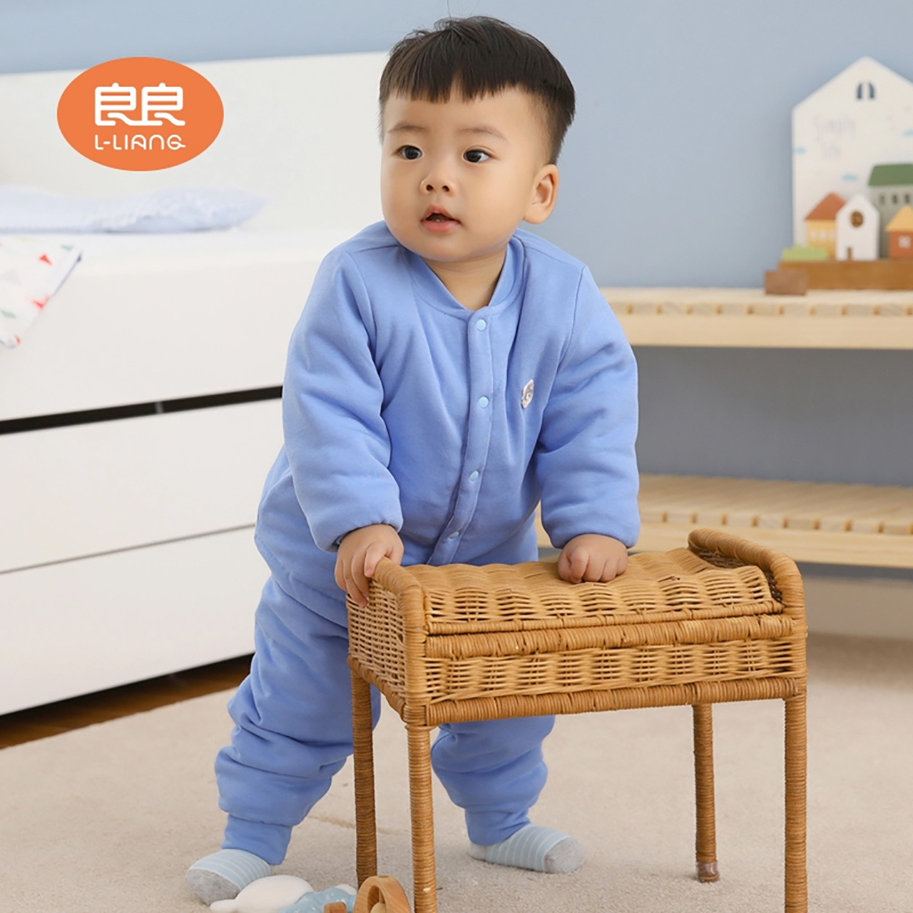 Liangliang spring and autumn newborn clothes Infant cotton underwear set 3-24 months-3 years old baby cotton coat two-piece set