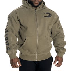 GASP jacket hooded zipper sweatshirt men's loose thickened velvet sports casual fitness tops training ດູໃບໄມ້ລົ່ນແລະລະດູຫນາວ