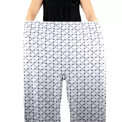 Elderly pajama pants men Cotton loose fat plus size home pants cotton printing middle-aged simple dad grandfather