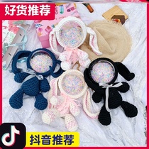 Kids ins accessories hand-woven bag diy material bag Mickey girl crocheted knitted bag transparent bag