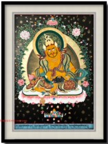 Huang Caishen hand thangka hanging painting Tibetan hand-painted master multi-style security porch decorative painting black wealth god