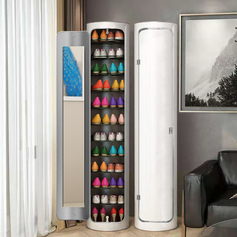 Intelligent sterilization rotary shoe cabinet Shoe rack round cylindrical cabinet door household storage deodorant storage cabinet